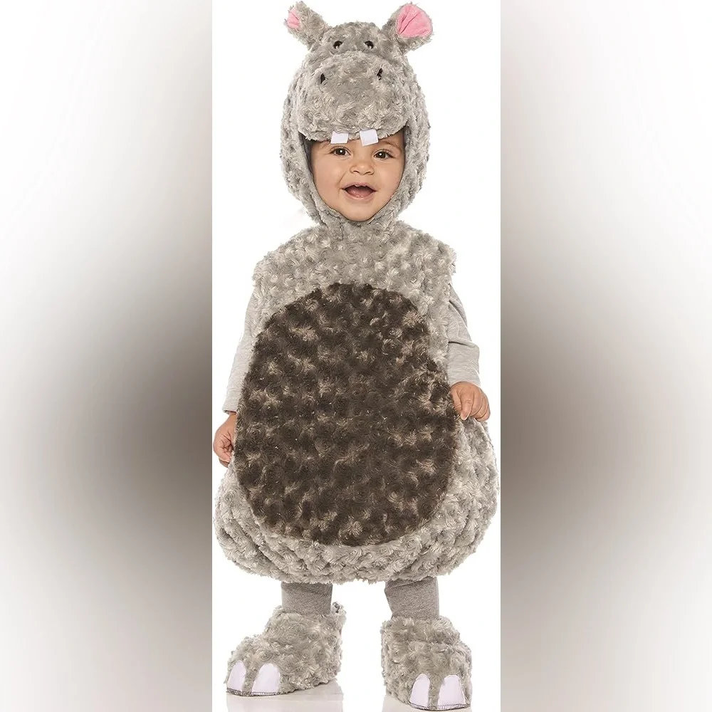 NWT Underwraps Toddler Hippo Costume 2T-4T Belly Babies Unisex Toddler Animal